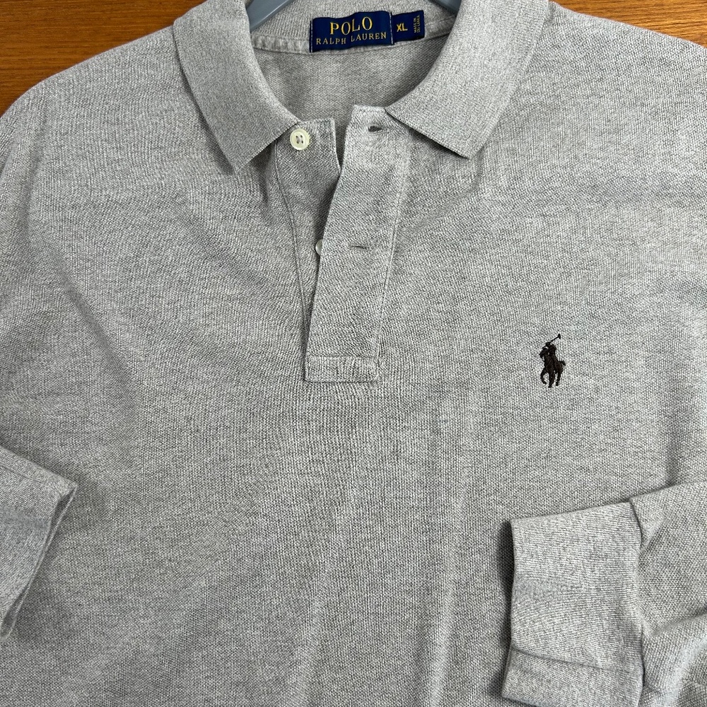 Polo Ralph Lauren Men's Long Sleeve Polo Top/Oatmeal? - Picture 4 of 4